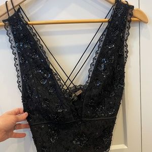 Beaded sequined crop top